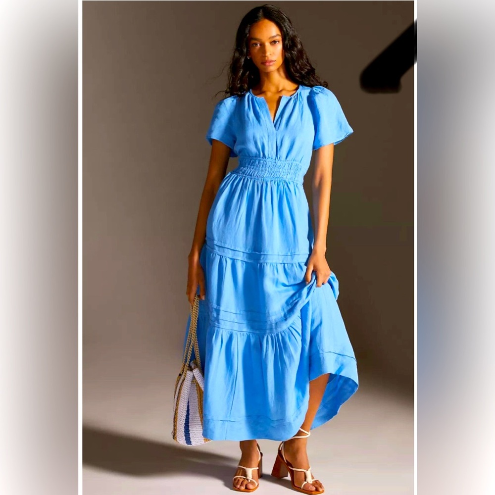 Anthropologie Somerset Linen Dress